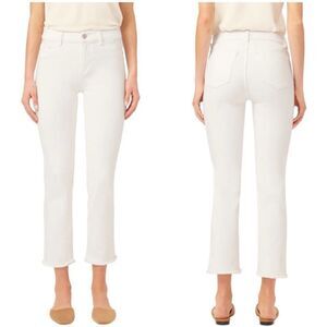 DL1961 Mara Straight Mid-Rise Instasculpt Ankle Jeans White Size 14/32